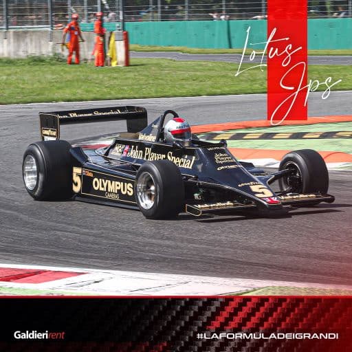 Lotus John player Special, lady in black.