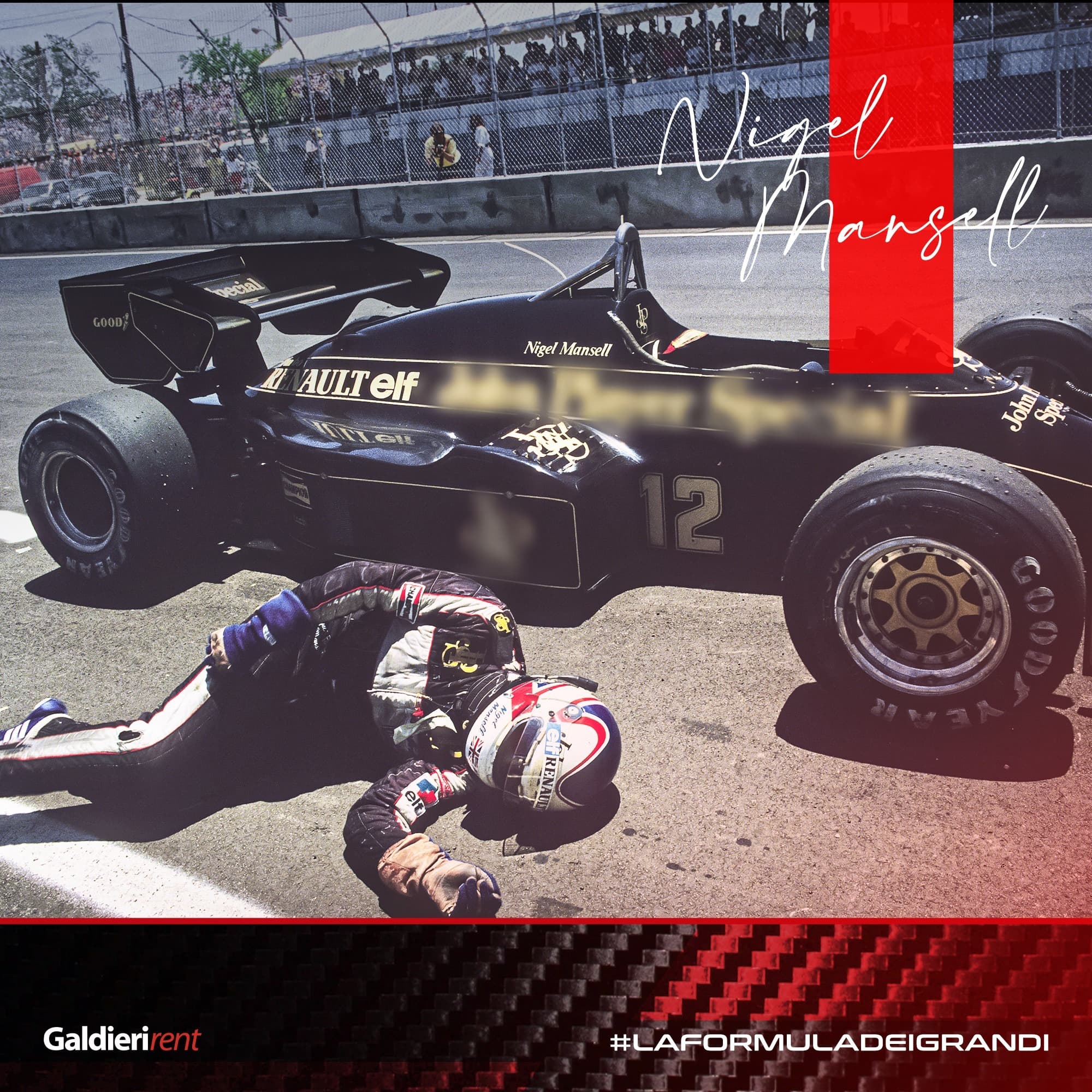 Nigel Mansell, a Dallas 1984, il primo acuto del leone.