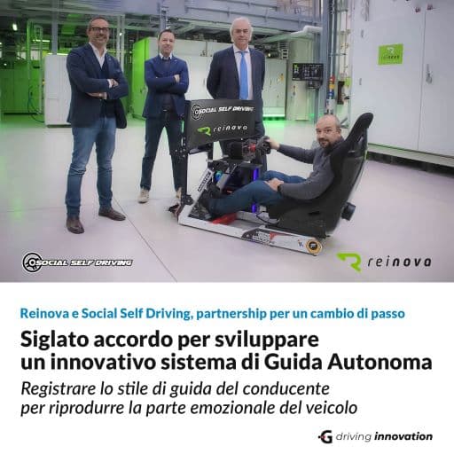 Reinova e Social Self Driving: siglato accordo per guida autonoma