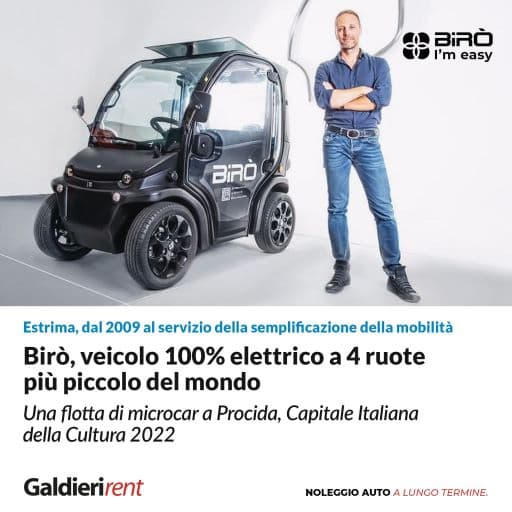 Estrima Birò: veicolo 100% elettrico a 4 ruote più piccolo del mondo